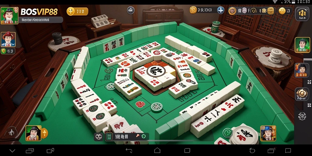 Screenshot gameplay Mahjong di BOSVIP88 yang menampilkan strategi permainan.