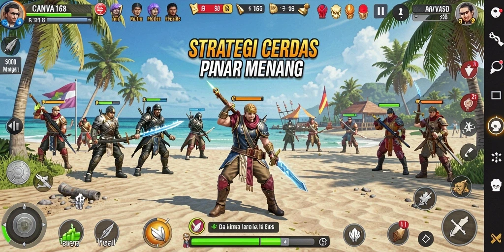 Screenshot gameplay strategi seru dari CANVA168.
