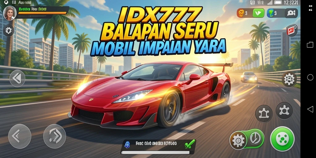 Screenshot gameplay IDX777 menampilkan aksi balapan yang mendebarkan.