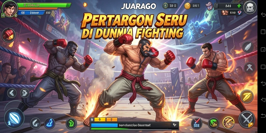 Screenshot gameplay JUARAGO menampilkan pertarungan yang intens dan karakter yang dinamis.