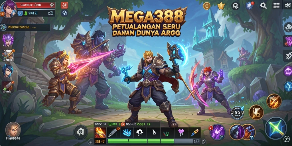 Screenshot gameplay MEGA388 menampilkan aksi pertempuran yang mendebarkan.
