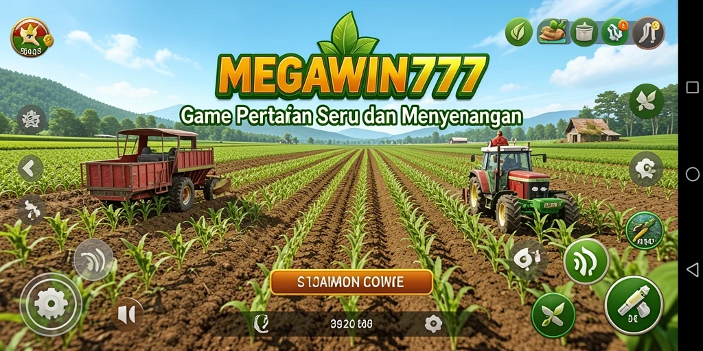 Screenshot MEGAWIN777 menampilkan ladang yang subur dan beragam tanaman.