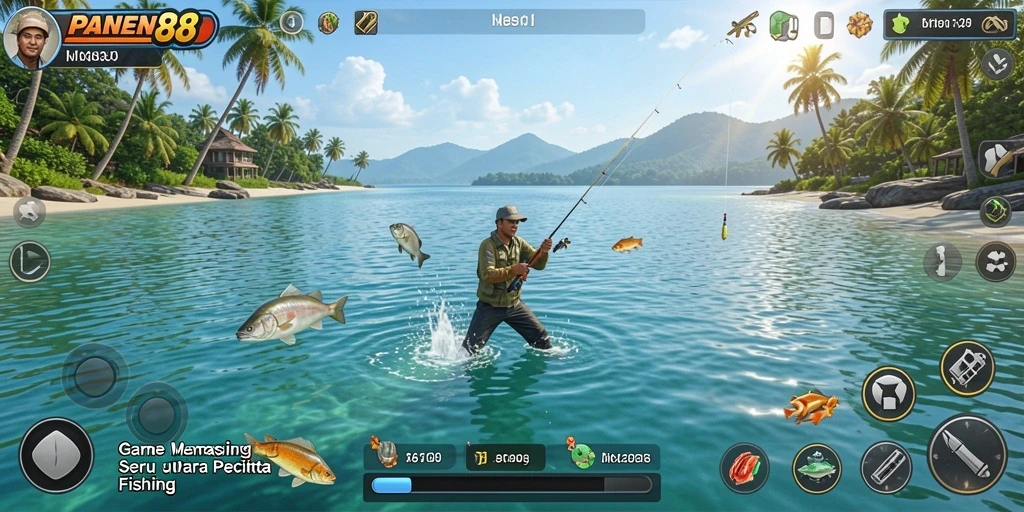 Screenshot PANEN88 menampilkan aksi memancing seru dan grafis yang indah.