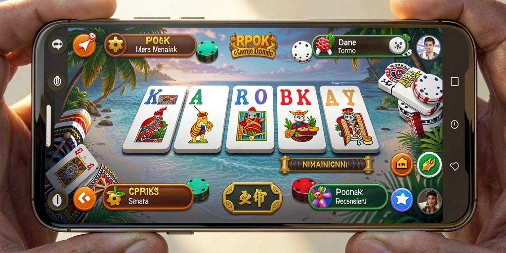 Tampilan permainan Domino yang seru dan interaktif di RPOK.